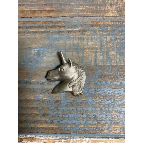 Silver Tone Unicorn Head Metal Pendant or Charm - Picture 1 of 4